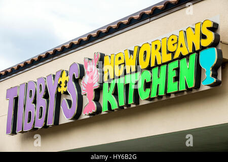 Winter Park Florida,Orlando,Tibby's New Orleans Kitchen,ristorante ristoranti ristoranti cibo caffè, cartello,esterno,FL170222096 Foto Stock