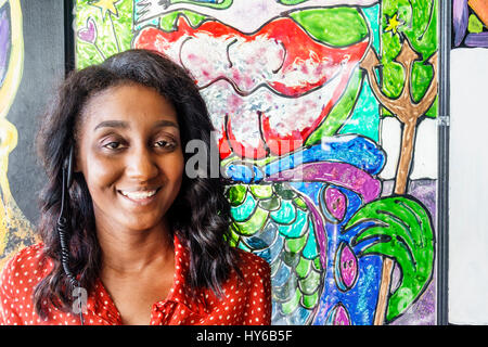 Winter Park Florida,Orlando,Tibby's New Orleans Kitchen,ristorante ristoranti ristorazione caffè bistrot,interno,hostess,Black Foto Stock