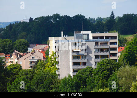 Blocco di appartamenti, Kempten, Baviera, Germania, Europa Foto Stock