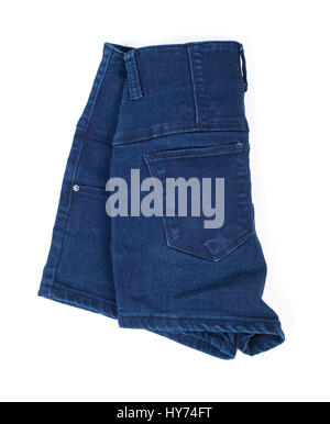 Jeans corti isolati su sfondo bianco Foto Stock