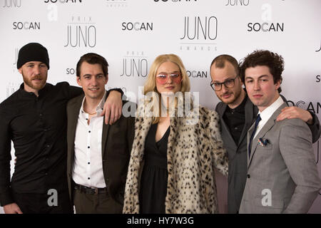 Ottawa, Canada. 01st aprile 2017. Youngblood Per Il 2017 Juno Awards Gala Red Carpet Credit: Bobby Singh/Alamy Live News Foto Stock