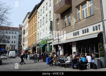 Berlino, Germania. 31 Mar, 2017. Vista della Oranienburger Strasse a Berlino, Germania, 31 marzo 2017. Foto: Jens Kalaene/dpa-Zentralbild/ZB/dpa/Alamy Live News Foto Stock