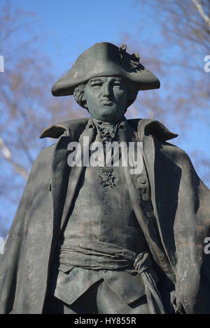 Monumento, Friedrich Wilhelm Barone di Steuben, avenue argilla, Dahlem, Berlino, Germania, Denkmal, Friedrich Wilhelm Baron von Steuben, Clayallee, Deutschla Foto Stock