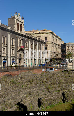 Anfiteatro romano, Piazza Stesicoro, Catania, Sicilia, Italia, Sizilien, Italien Foto Stock