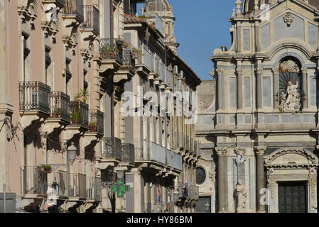 La cattedrale, Piazza Duomo, Catania, Sicilia, Italia, Dom, Sizilien, Italien Foto Stock