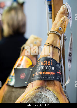 Si spegne e i produttori di salumi da re, prosciutto culatello e salumi, Re dei Salumi food festival a Parma, Italia, 1 - 3 Aprile 2017 Foto Stock