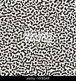 Vector grunge Seamless Pattern. Bianco e Nero forme organiche. Macchie disordinato Texture. Illustrazione Vettoriale