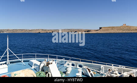 A Comino e Malta - Visto da LINEE M.T. Gaudos Foto Stock