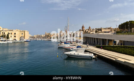 Porto di Dockyard Creek, Birgu, Valletta, Malta Foto Stock