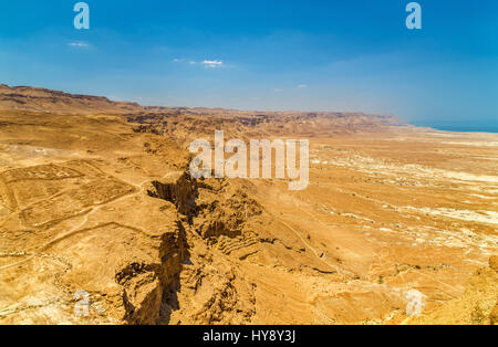 Judaean Desert come visto dalla fortezza di Masada - Israele Foto Stock