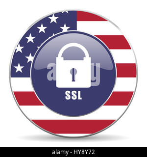 Csl usa web design american round icona internet con ombra su sfondo bianco. Foto Stock