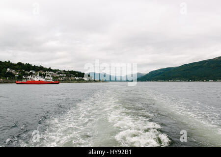 Gourock a Dunoon traghetto, suono di Shuna, Firth of Clyde, Scozia. Foto Stock