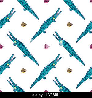 Funny strisciando coccodrillo - vettore. Illustrazione Vettoriale