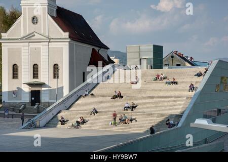 Linz, Urfahr, Ars-Electronica-centro Foto Stock