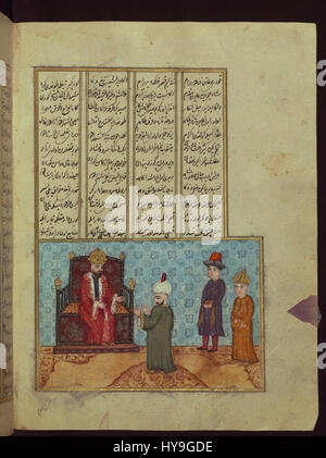 Atai (Walters MS 666) un messaggero di Seljuk Sultan Meliksah ricevuto dal Re bizantina Foto Stock