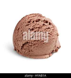 Gelato al cioccolato scoop su bianco, tracciato di ritaglio Foto Stock