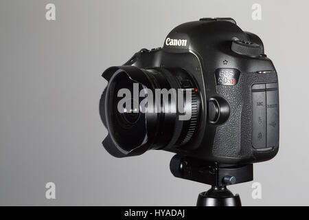 Ariel - 07, Marzo 2017: 1dx Canon EOS con fotocamera SIGMA 15mm lente in studio, editoriale illustrativa Foto Stock