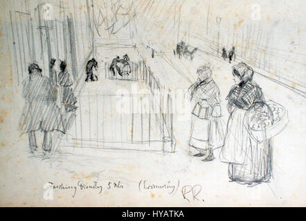 Questo titolo si riferisce probabilmente a un evento o momento specifico registrato alle 5:00 DEL MATTINO. Può essere un riferimento a un evento culturale o storico, con "5 Uhr" che significa "5 ore" in tedesco. Il contesto del tempo potrebbe riguardare la vita quotidiana, un evento storico significativo o un momento nell'arte o nella fotografia. Foto Stock