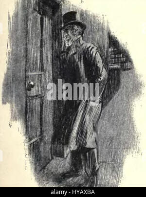 L’illustrazione intitolata «Jekyll and Hyde, Chapter 2 Drawing» è probabilmente basata sul romanzo di Robert Louis Stevenson «Strange Case of Dr Jekyll and Mr Hyde» L'opera d'arte mostra un momento chiave del secondo capitolo del romanzo gotico. Foto Stock