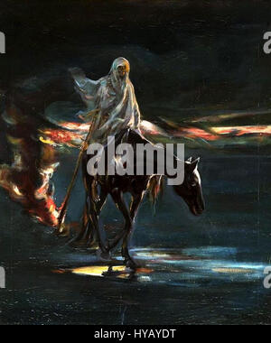 La "morte e conflagrazione" di Chmielowski è un pezzo drammatico che rappresenta il potere distruttivo del fuoco e la finalità della morte. L'opera esplora temi di mortalità, distruzione e condizione umana attraverso una rappresentazione visiva sorprendente. Foto Stock