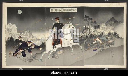 L'esercito giapponese combatté nei pressi di Port Arthur durante la guerra russo-giapponese, un conflitto fondamentale tra il 1904 e il 1905. Questa battaglia segnò un punto di svolta significativo nella guerra, dimostrando la crescente forza militare del Giappone. Foto Stock