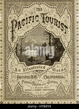 Questa guida illustrata di Adams e Bishop fornisce informazioni complete sui viaggi transcontinentali attraverso gli Stati Uniti, coprendo le ferrovie dell'Unione e del Pacifico centrale e le rotte dall'Atlantico all'Oceano Pacifico. Foto Stock
