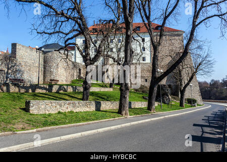 Il castello gotico, Kadan, Boemia settentrionale, Repubblica Ceca, Europa Foto Stock