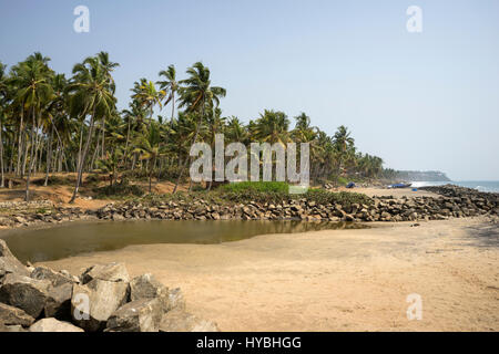 Spiaggia laguna, Kerala Foto Stock