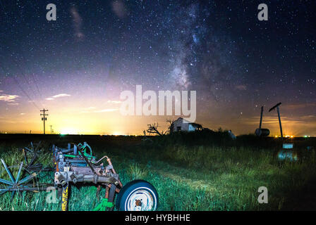 Vecchia Fattoria e la Via Lattea Foto Stock