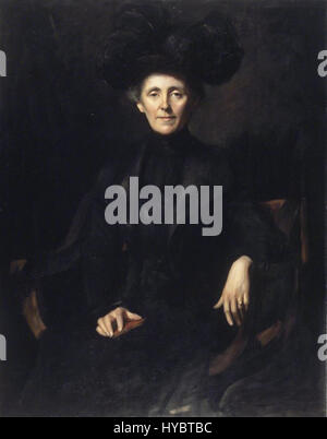 "Lady in Black" di Emil Fuchs è un ritratto che mette in risalto una donna vestita di nero, trasudando eleganza e grazia. Il pezzo fa parte della collezione del Brooklyn Museum e mette in mostra l'abilità di Fuchs nel ritrarre dettagli e texture raffinati. Foto Stock