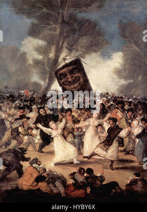 *Francisco de Goya y Lucientes* era un pittore spagnolo rinomato per la sua profondità emotiva e le rappresentazioni drammatiche della società spagnola. Le sue opere, come *il terzo maggio 1808*, riflettono il tumulto e l'intensità dell'epoca, catturando sia la sofferenza umana che il commento politico. Foto Stock