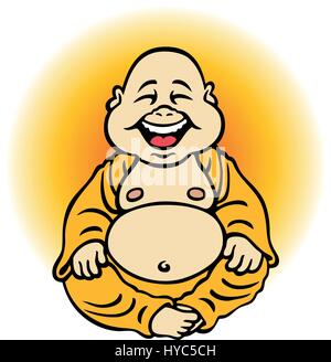 Happy Buddha. Illustrazione Vettoriale. Illustrazione Vettoriale