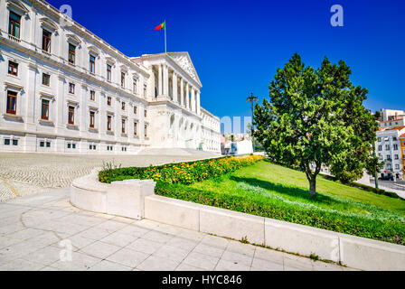 Lisbona, Portogallo. Il Parlamento edificio storico, il Palacio de Sao Bento Foto Stock