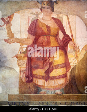 Affresco di Venere seduta restaurata come Roma conosciuta come "Dea Barberini" ("Barberini dea"), risalente al primo quarto del quarto secolo. A.D Foto Stock