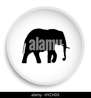Icona di elefante. Sito web di elefante pulsante su sfondo bianco. Foto Stock