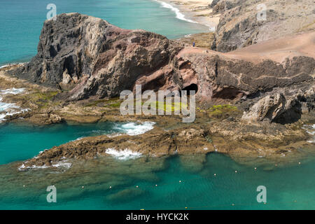 Playas de Papagayo bei Playa Blanca, Insel Lanzarote, Kanarische isole, Spanien | Playas de Papagayo vicino a Playa Blanca, Lanzarote, Isole Canarie, Foto Stock