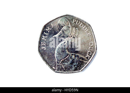 Singolare celebrazione 50 pence UK coin Foto Stock