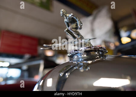 Riley Adelphi 1938 emblema in Motor Museum a Bourton-on-the-acqua Foto Stock