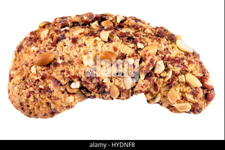 Bagel con arachidi isolato su uno sfondo bianco Foto Stock