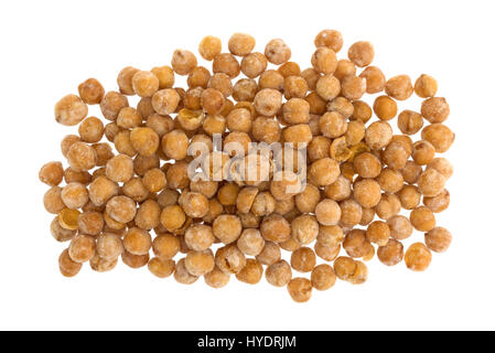 Vista dall'alto di arrosto al miele ceci isolato su uno sfondo bianco. Foto Stock