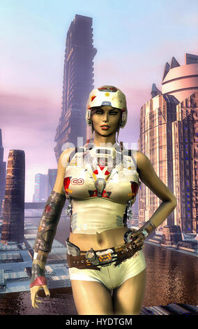 La fantascienza Illustrazione 3D render Foto Stock