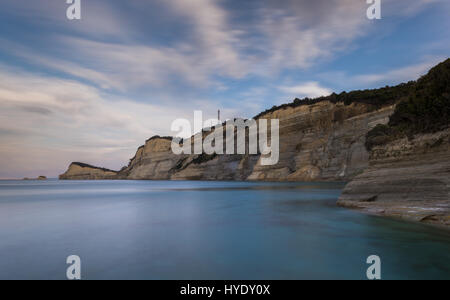 Cape Drastis nel Nord Corfu Grecia. Foto Stock