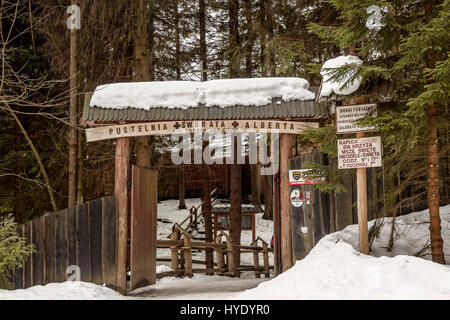 San Fratello Albert hermitage cancello di ingresso a Kalatowki, Zakopane, Polonia Foto Stock