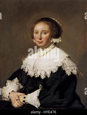 Il dipinto di Frans Hals, spesso definito "Ritratto di un uomo", è un'opera ben nota del secolo d'oro olandese. La versione WGA mette in mostra le pennellate tipiche di Hals e la rappresentazione realistica dei soggetti, catturando il carattere della società olandese del XVII secolo. Foto Stock