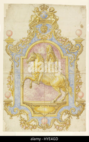 La decorazione murale di Giovanni Battista Foggini per Cosimo III de' Medici presenta elaborati elementi barocchi. Questa opera d'arte è stata creata per il palazzo della famiglia Medici e riflette l'opulenza e le tendenze artistiche della fine del XVII secolo in Italia. Foto Stock
