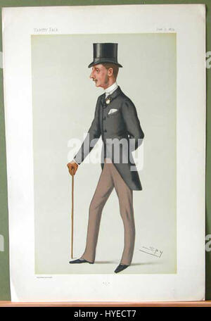 Questa illustrazione del 1879 di Vanity Fair presenta Charles Stewart Vane Tempest Stewart, un eminente aristocratico britannico. La caricatura mette in evidenza il suo personaggio pubblico, enfatizzando il suo status sociale e i tratti del personaggio attraverso la satira e l'umorismo. Foto Stock
