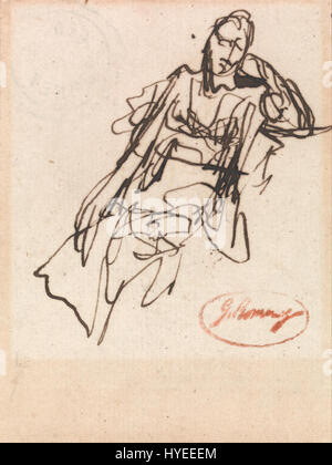 George Romney ha la donna seduta, eventualmente la sig.ra Hayley Google Art Project Foto Stock