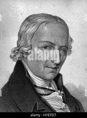 Johann Elert Bode era un astronomo e matematico tedesco noto per il suo lavoro sul moto planetario e la sua legge di Bode, che aiutò a comprendere meglio i movimenti dei pianeti nel sistema solare. Foto Stock