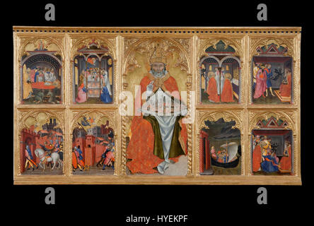 Taddeo di Bartolo San Gimignano in trono con otto storie della sua vita Google Art Project Foto Stock