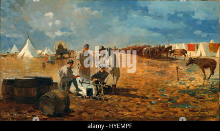 Winslow Homer Rainy day in camp Foto Stock